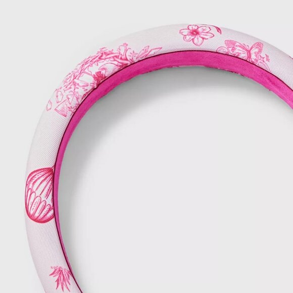 Katie Kime Wicked Target Floral Pink Satin Headband - Picture 2 of 2